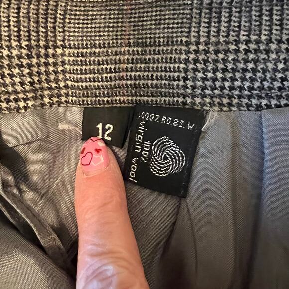 Vintage glen check plaid pleated below the knee skirt Size 12 - Picture 6 of 7